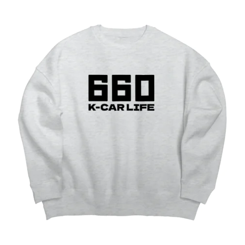 660軽カーライフ 軽自動車 ブラック Big Crew Neck Sweatshirt