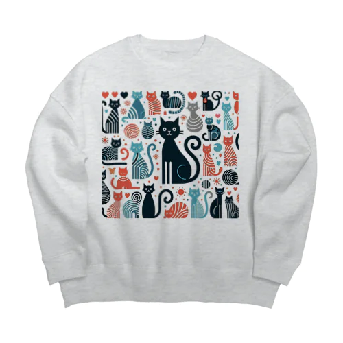 色々猫① Big Crew Neck Sweatshirt