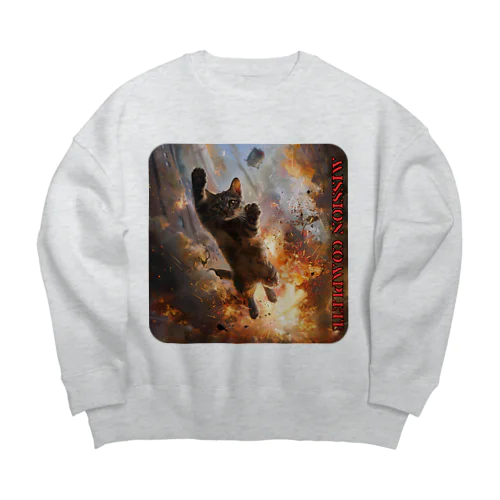 猫ミッション Big Crew Neck Sweatshirt