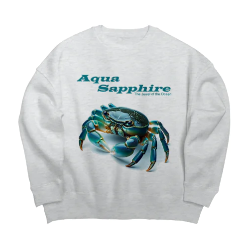 Aqua Sapphire Big Crew Neck Sweatshirt