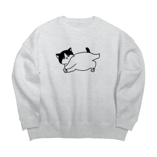 虚無猫（寝転び）（線画） Big Crew Neck Sweatshirt