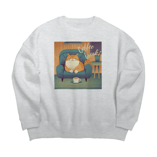 コーヒーキャット Big Crew Neck Sweatshirt