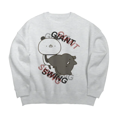 パンダVSネコ Big Crew Neck Sweatshirt