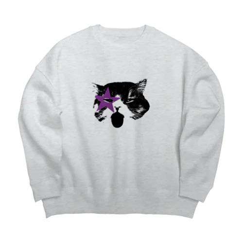 あっかんべー猫 Big Crew Neck Sweatshirt