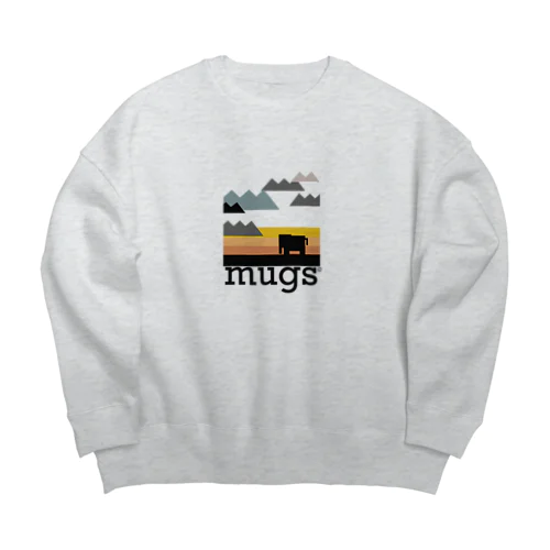 大平原のゾウ Big Crew Neck Sweatshirt