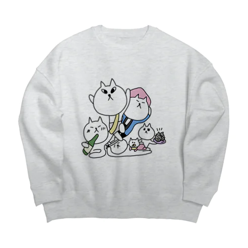 宇出津ねこ〜あばれ祭り〜 Big Crew Neck Sweatshirt