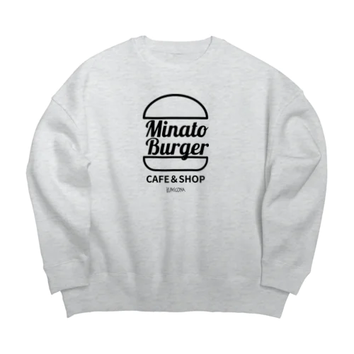 MinatoBurgerグッズ（ブラック） Big Crew Neck Sweatshirt