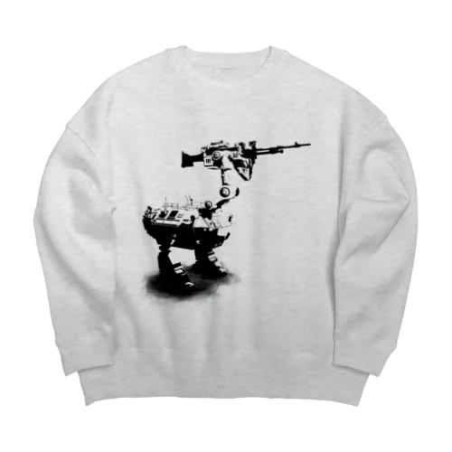 cassowary(ロゴなしモノクロロボットのみ) Big Crew Neck Sweatshirt