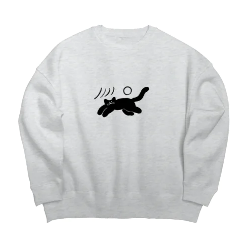 くろねこビュン Big Crew Neck Sweatshirt