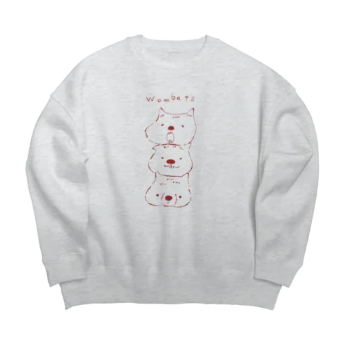 ウォンバットさんきょうだい。 Big Crew Neck Sweatshirt