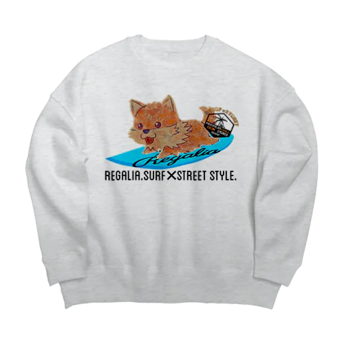 REGALIA dog surf Big Crew Neck Sweatshirt