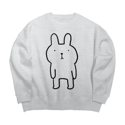 ふつウサ直立 Big Crew Neck Sweatshirt