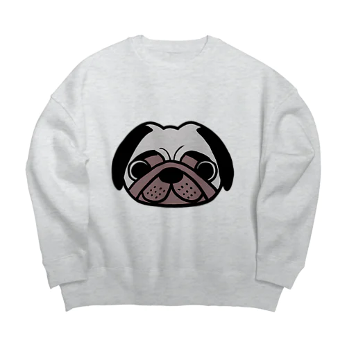 パグおじさんゴロ画伯 Big Crew Neck Sweatshirt