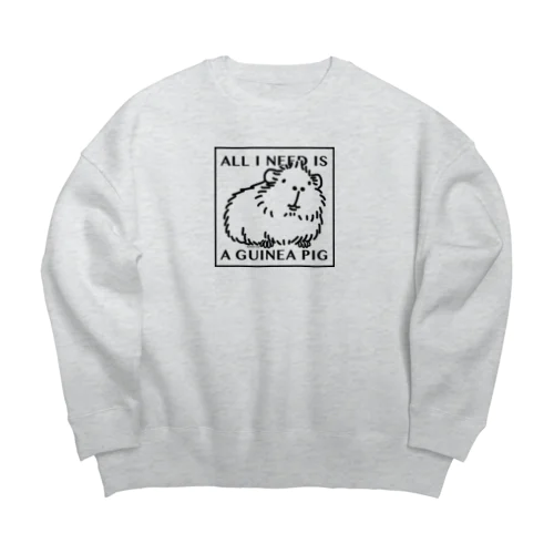 モルモットさえいれば ! Big Crew Neck Sweatshirt