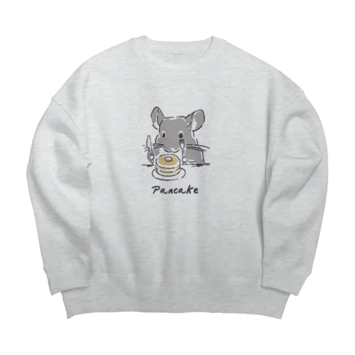 パンケーキチンチラちゃん Big Crew Neck Sweatshirt