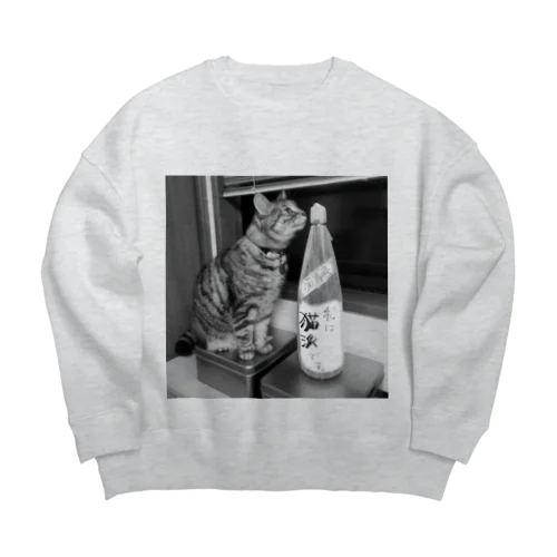 猫派酒と猫派猫 Big Crew Neck Sweatshirt