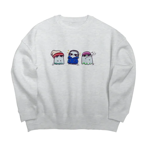 ﾔﾝｷ-おばきゅん Big Crew Neck Sweatshirt