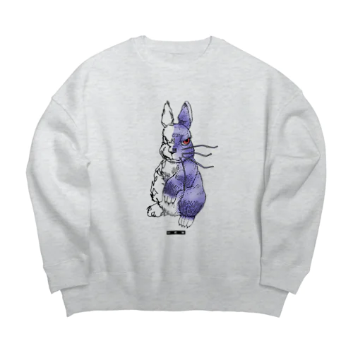 両手で描いたウサギ ビックシルエットスウェット Big Crew Neck Sweatshirt