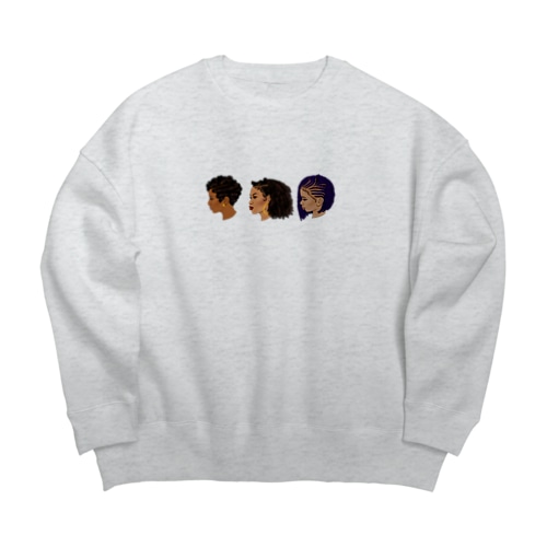 90s hairstyle-woman- Big Crew Neck Sweatshirt