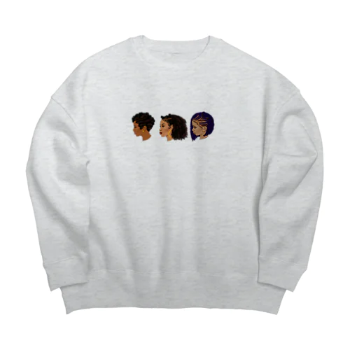 90s hairstyle-woman- Big Crew Neck Sweatshirt