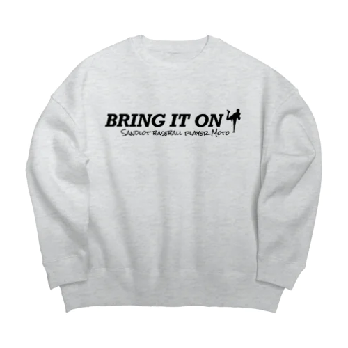 BRING IT ON(White) Big Crew Neck Sweatshirt