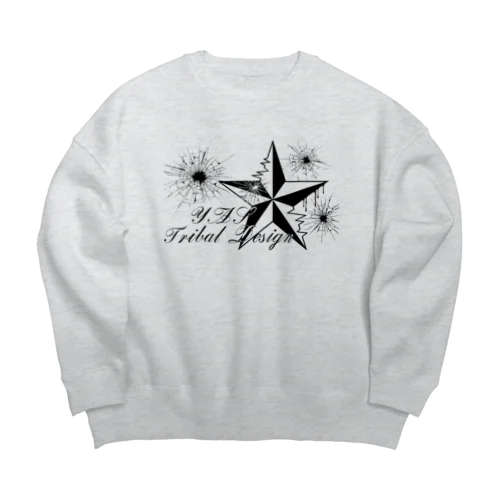 YAS Tribal Design Logo Big Crew Neck Sweatshirt