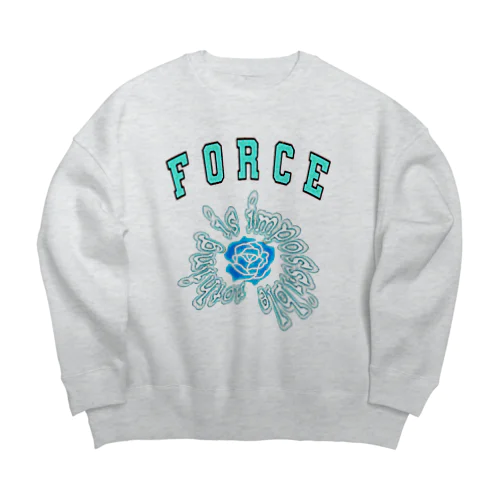 Blue rose Big Crew Neck Sweatshirt