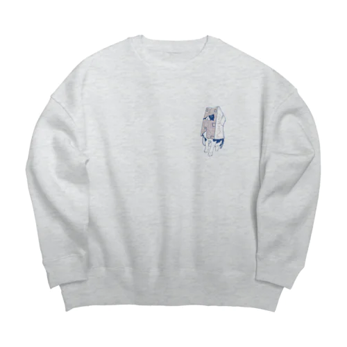 ふくろ猫 Big Crew Neck Sweatshirt