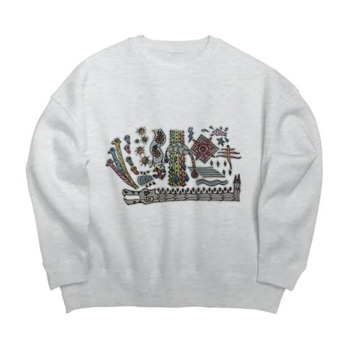 キリンさんぼん他 Big Crew Neck Sweatshirt