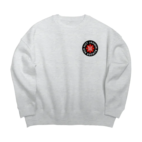 Jahmin’ Red Hot Burger Logo Big Crew Neck Sweatshirt