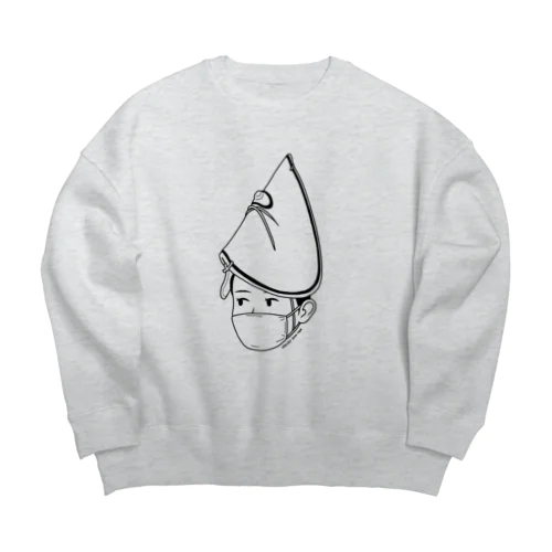 マスクde阿波踊り(黒) Big Crew Neck Sweatshirt