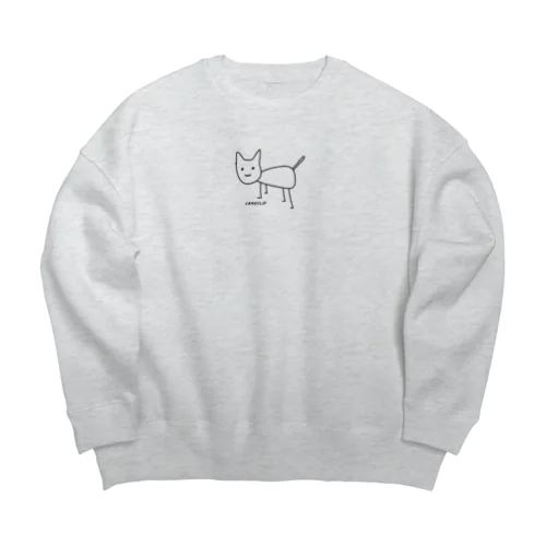 シュールな猫 Big Crew Neck Sweatshirt