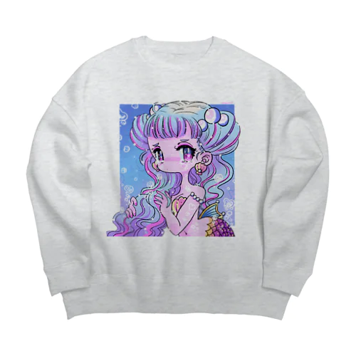 Tear drop Mermaid Big Crew Neck Sweatshirt