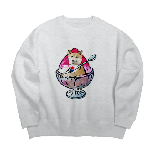 かき氷ワンちゃん　氷イチゴ　柴犬 Big Crew Neck Sweatshirt