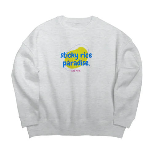 もち米パラダイス Big Crew Neck Sweatshirt