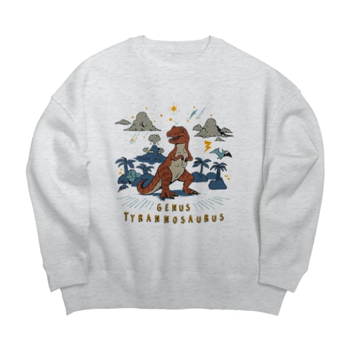 （濃い生地色用）ティラノサウルス Big Crew Neck Sweatshirt
