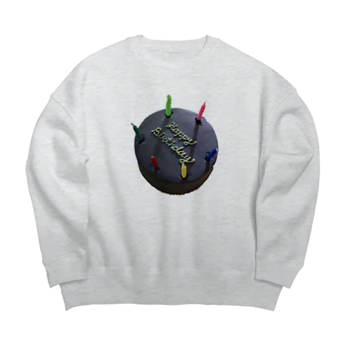 happy birthday cake. Big Crew Neck Sweatshirt