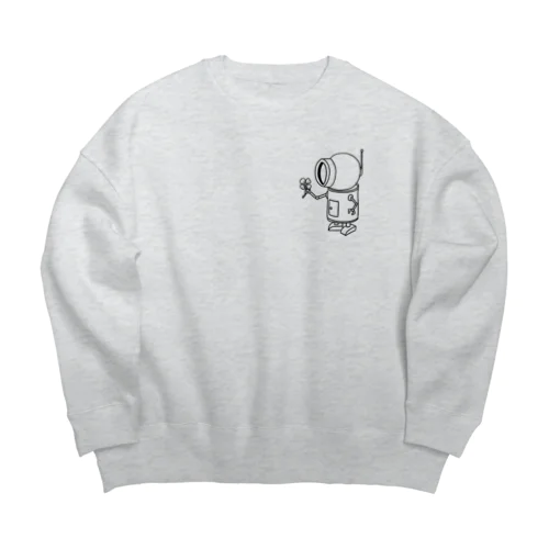 幸せを願うロボ Big Crew Neck Sweatshirt