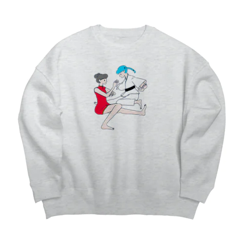 だんごvsおさげ Big Crew Neck Sweatshirt