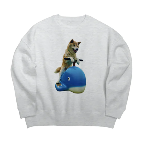 クジラに乗った太郎【柴犬】 Big Crew Neck Sweatshirt