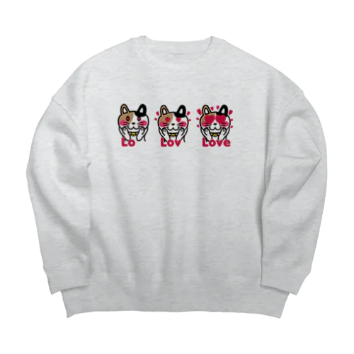 ねこLove Big Crew Neck Sweatshirt