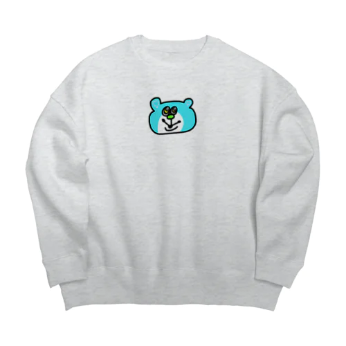 青いくま。 Big Crew Neck Sweatshirt