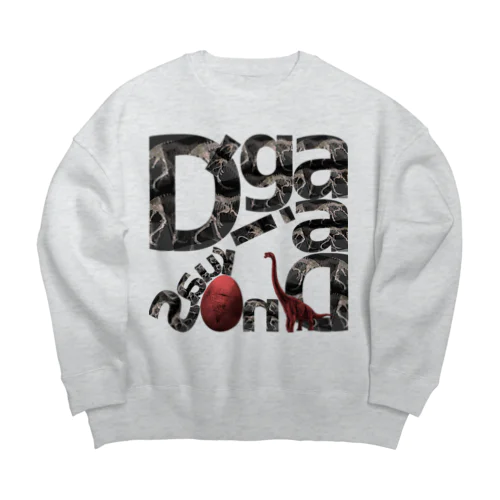 D’gaia dinosaur テキスト Big Crew Neck Sweatshirt