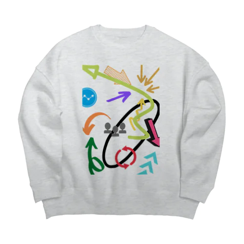 こっちあっちそっちどっち Big Crew Neck Sweatshirt