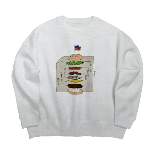 チーズバーガー Big Crew Neck Sweatshirt