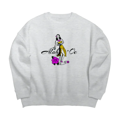 HULA GIRL Big Crew Neck Sweatshirt