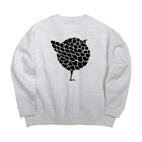 立ってるサブロウ黒 Big Crew Neck Sweatshirt