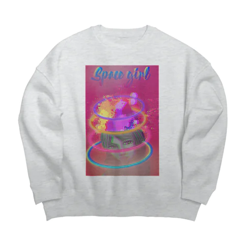 Space girl  Big Crew Neck Sweatshirt