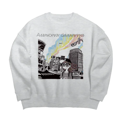 「Aurora diurna」ジャケデザイン2 Big Crew Neck Sweatshirt