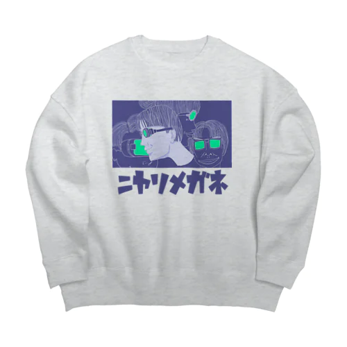 ニヤリメガネ Big Crew Neck Sweatshirt